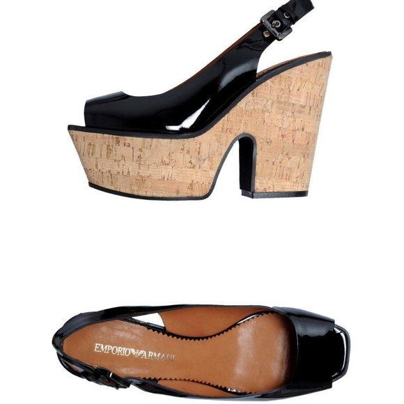 NIB Emporio Armanipatent leather platforms